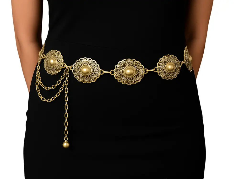 Gold Western Concho Belt for Women