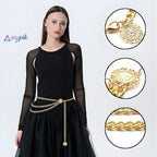 Gold Multilayer Metal Chain Belt for Women