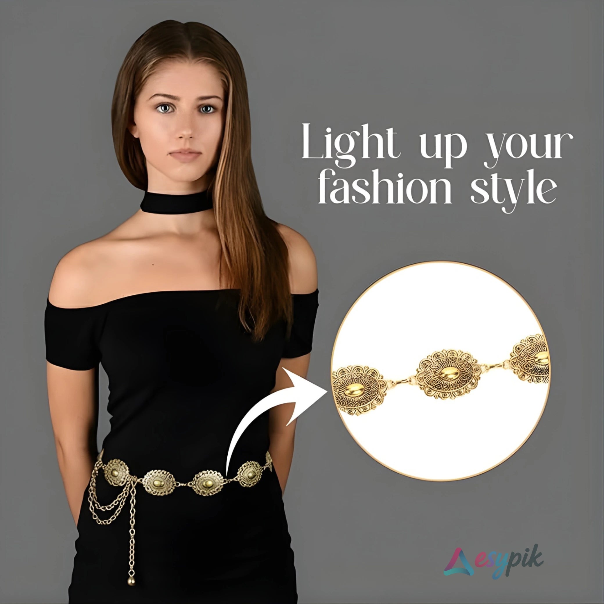 Women’s Western Metal chain Concho Belt