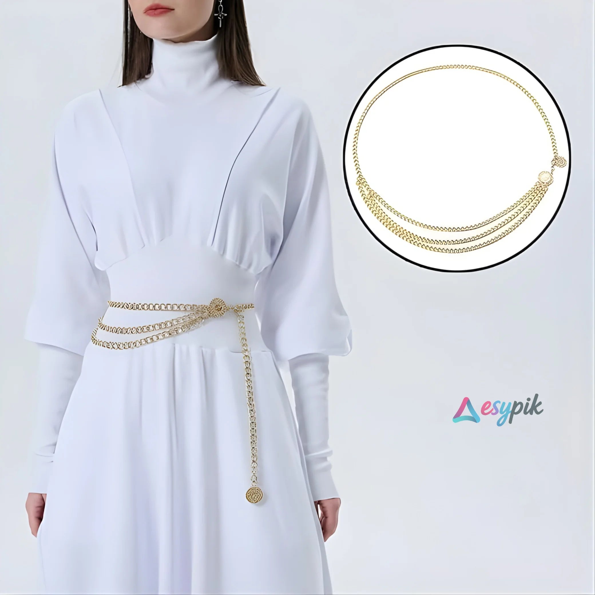 Gold Multilayer Metal Chain Belt for Women